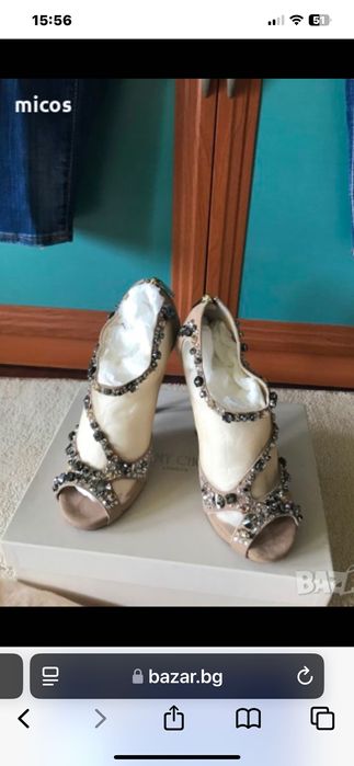 Jimmy Choo,оригинал100%,ест.велур Swarovski кристали обивки