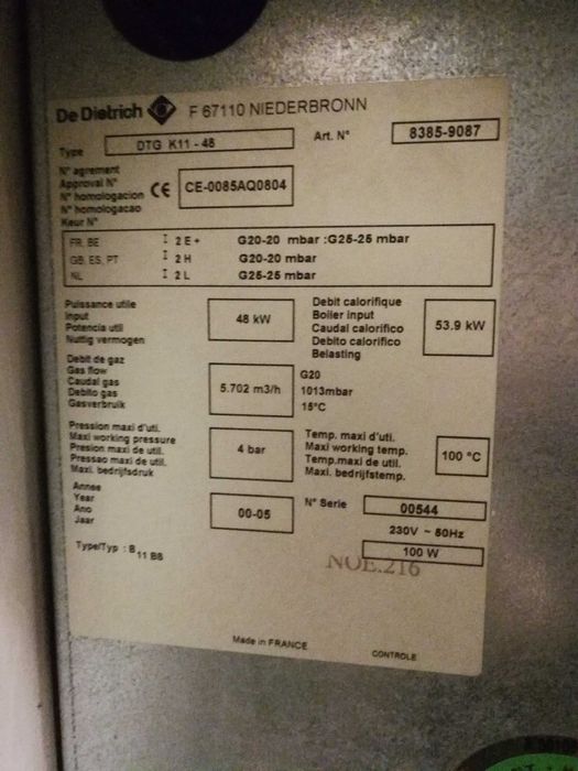 vand Centrala termica DE DIETRICH 48KW + Boiler apa calda 130 L pe gaz