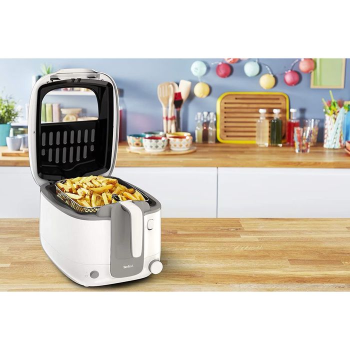 Фритюрник Tefal Super Uno Access FR3100, 1800W, 1,5 кг, регулируем термостат, Бял/Сив