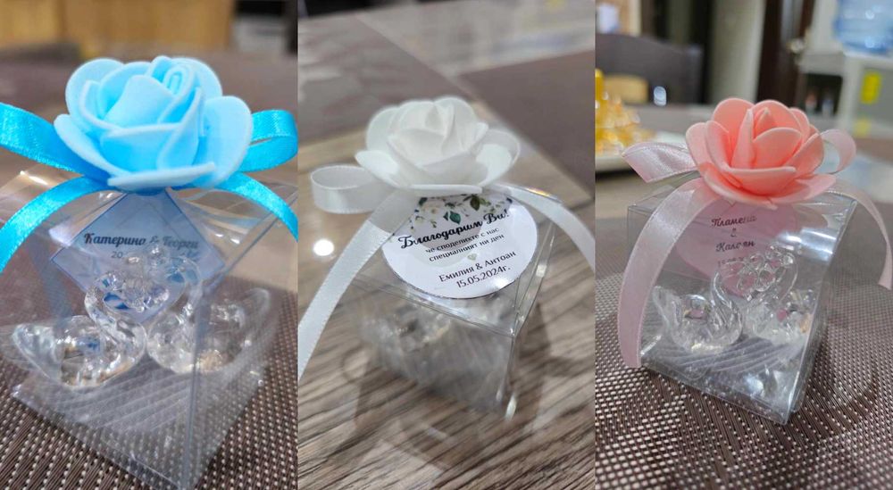 Подаръчета за гости за събития (сватба, абитуриентски бал, кръщение)