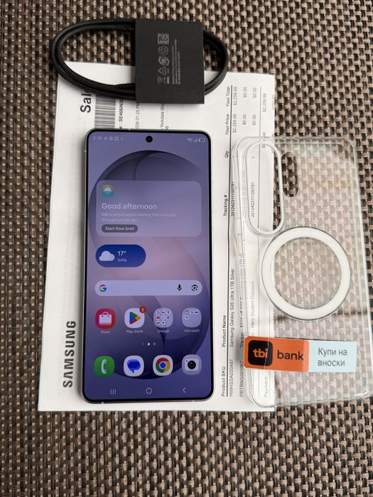 1TB НОВ 40€/м Samsung S26 Ultra Silver самсунг галакси с26 ултра 1000GB