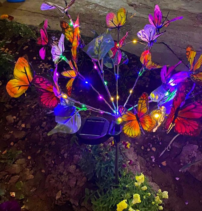 Светильник Бабочки на Солнечной Батарее для сада и дачи!!!