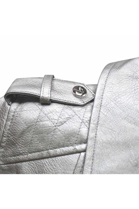 Lee Cooper - Дамско Яке кожено сребристо