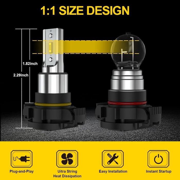 Set Doua Becuri Led PSX24W 10000LM/80W/6000K