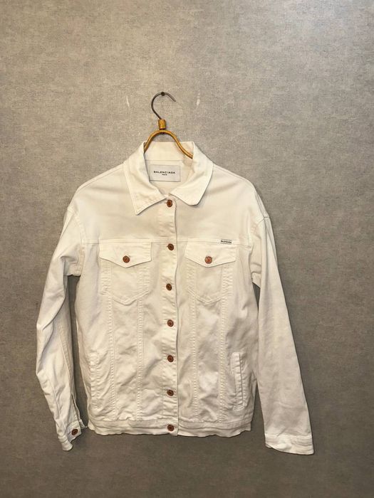 Белая джинсовая куртка Balenciag