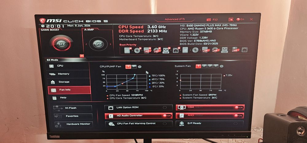KIT Gaming Ryzen 5 3600+ Placa de baza MSI B450 GAMING PLUS ​MAX LA 750 RON