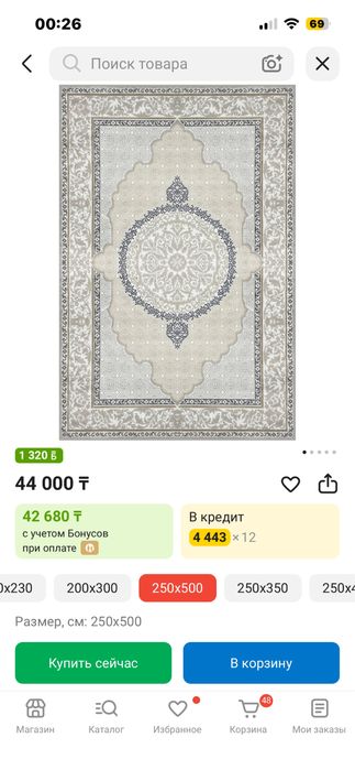 Ковер чистый 2,5 х 5 м