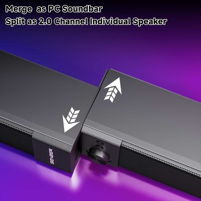 SENZER CS20 2 в 1 Bluetooth компютърни високоговорители за настолен компютър, USB Plug & Play