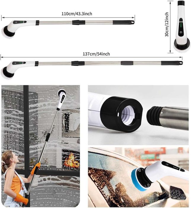 НОВА! Електрическа четка, 8 в 1, телескопична дръжка