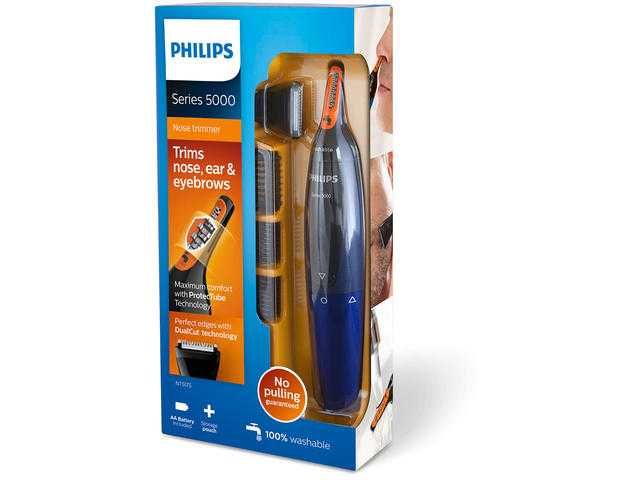 Тример за лице Philips NT5175/16, Батерии, Неръждаема стомана