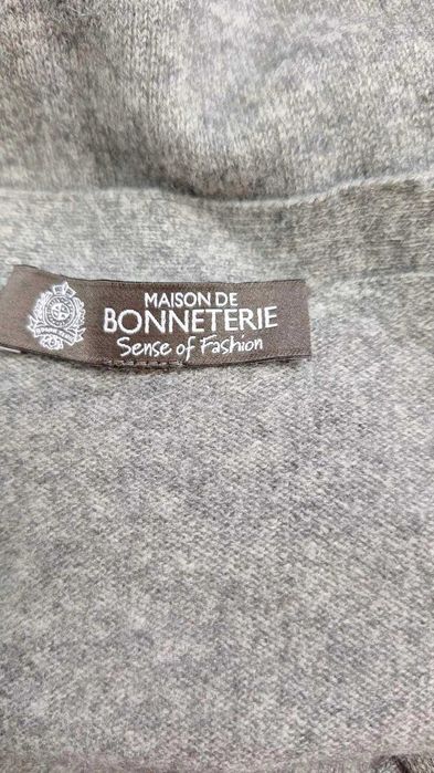 BONNETERIE размер XS S дамска дълга кашмирена жилетка 100% КАШМИР сива