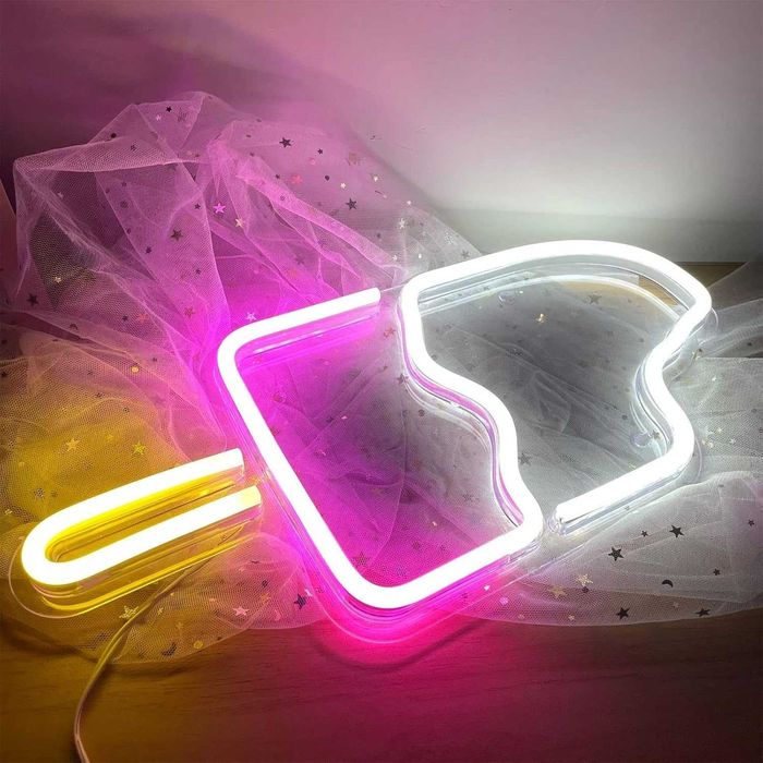 LED Неонов надпис "Сладолед" (Popsicle) – Акрилна декорация за стена