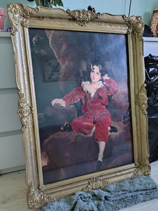 Tablou "băiatul in roșu" vechi