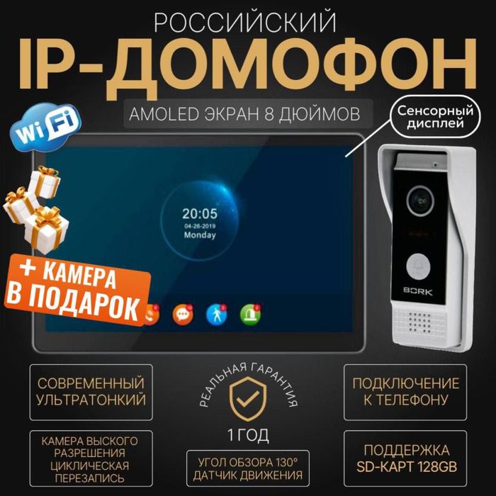 Ip ВидеоДомофон BORK 86877Black