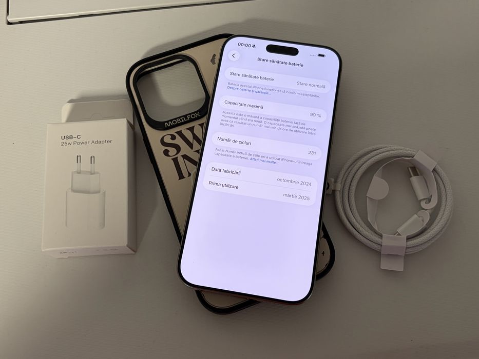 Iphone 16 Pro Max -256 Gb -99% baterie - stare excelenta