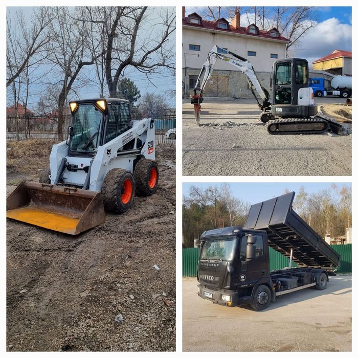 50%revedere închiriez miniexcavator bobcat buldoexcavator picon fosa
