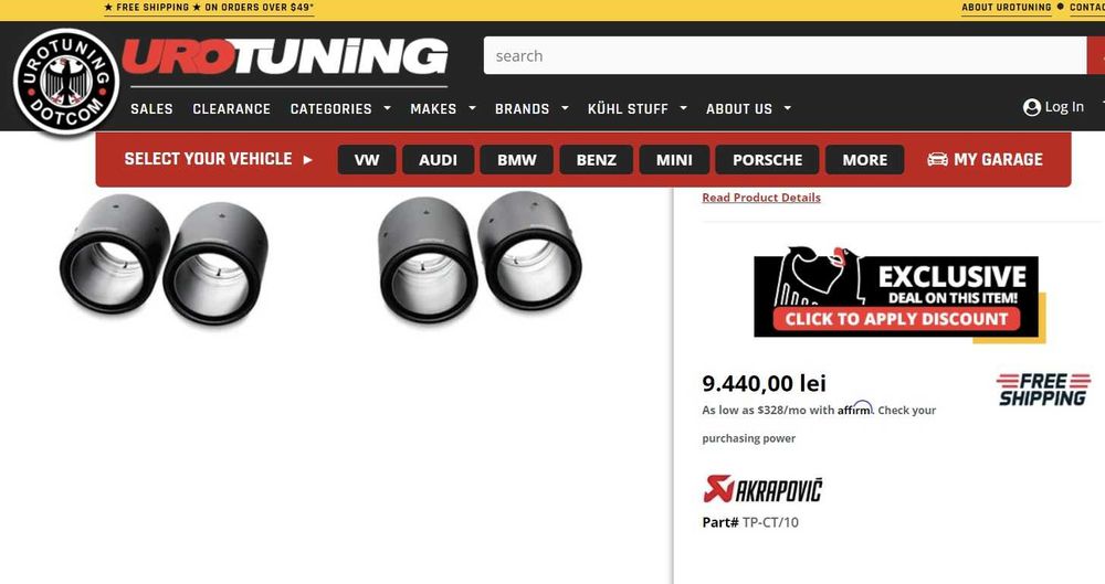 Evacuare Akrapovic Originala, Finale toba Akrapovic ,Slovenia TP-CT/10