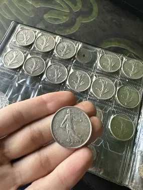 SUB PREȚUL ARGINTULUI!!! Monede 5 francs 1960-1967, 12g argint 0,835