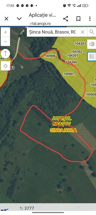 Teren de vânzare, Șinca Nouă jud Brașov,15000 mp. 2 euro,Teren situat la ieșire din Șinca Nouă,la 10 minute de manastire