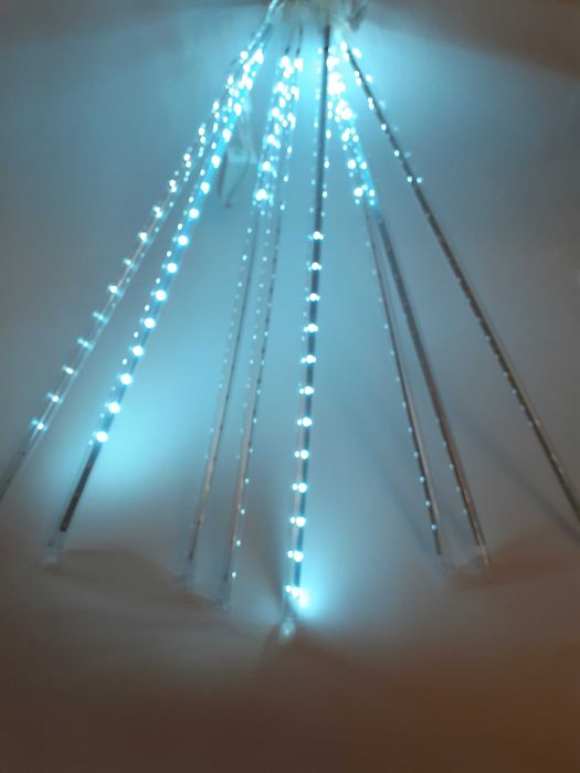 LED Пръчки 50см Бял/син Падащ Сняг 8 пръчки с опция снаждане до 8компл