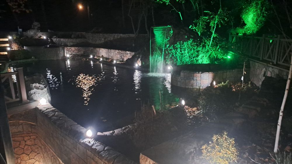 Пруд, бассейн, водопад, фонтанов, барбекю строительство