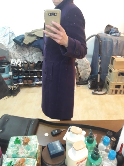 Лилаво Зимно Палто