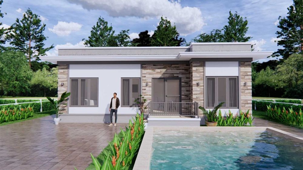 НА ИЗПЛАЩАНЕ - Евтина сглобяема къща с 3 спални, 66 кв. м