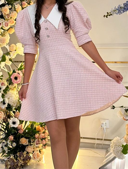 Розовое платье размер S-M