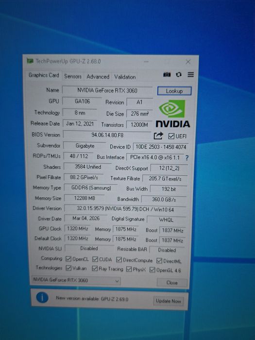 3060 12Gb Gigabyte