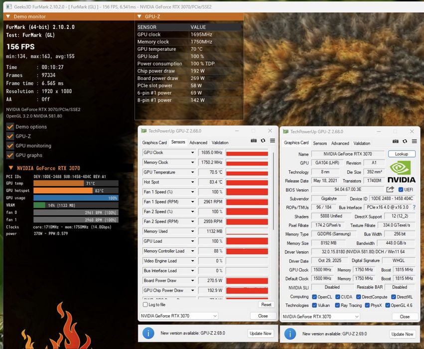 Продам видеокарту RTX3070