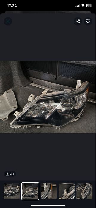 Фара левый камри