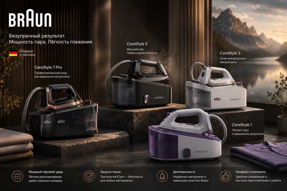 Утюг с пaрогенератором Braun CareStyle оригинал товар с гарантией