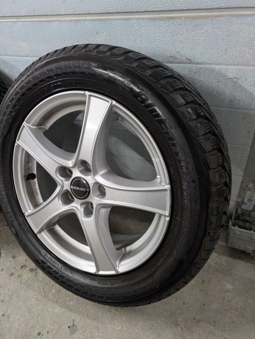 Jante roti Borbet 5x112 R16 + anvelope iarna 205 55 R16