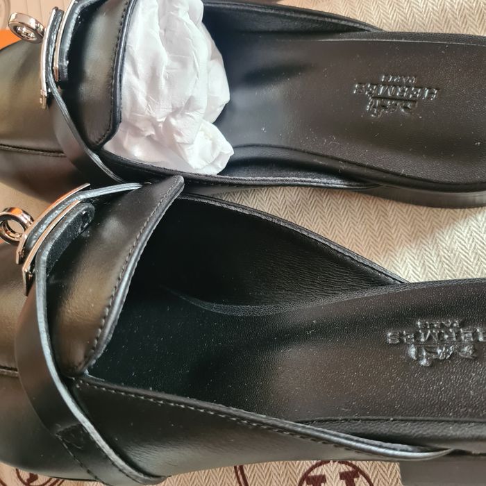 Papuci mules H*r*es / piele naturala/size 37,38/full pack(Chanel)