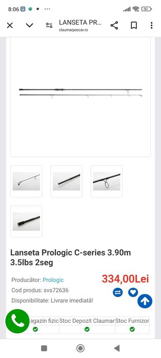 Lanseta pescuit crap Prologic C