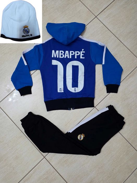 Yamal Сет Зимна Шапка + Детски анцуг Ламин Ямал бял син Барселона