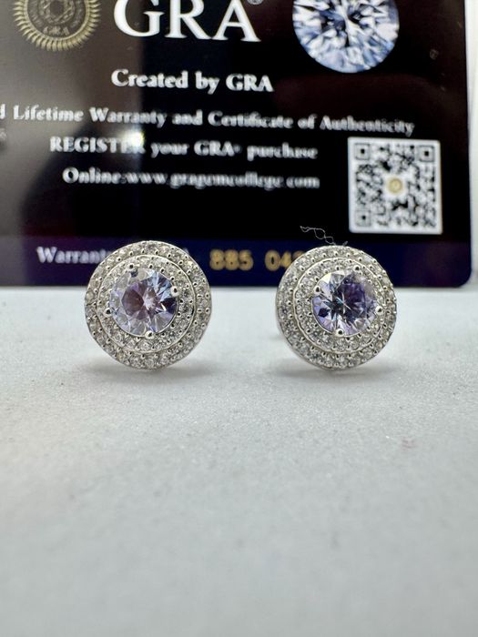 Сребърни обеци с мойсанит (Диамант) 0.5 карата