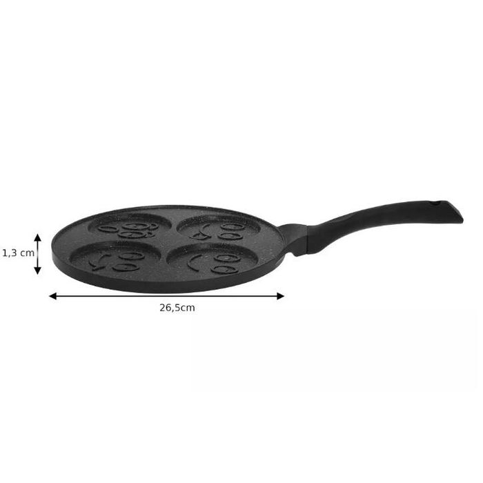 Tigaie cu strat din marmura pentru vafe cu 7 forme, 26.5 cm negru,
