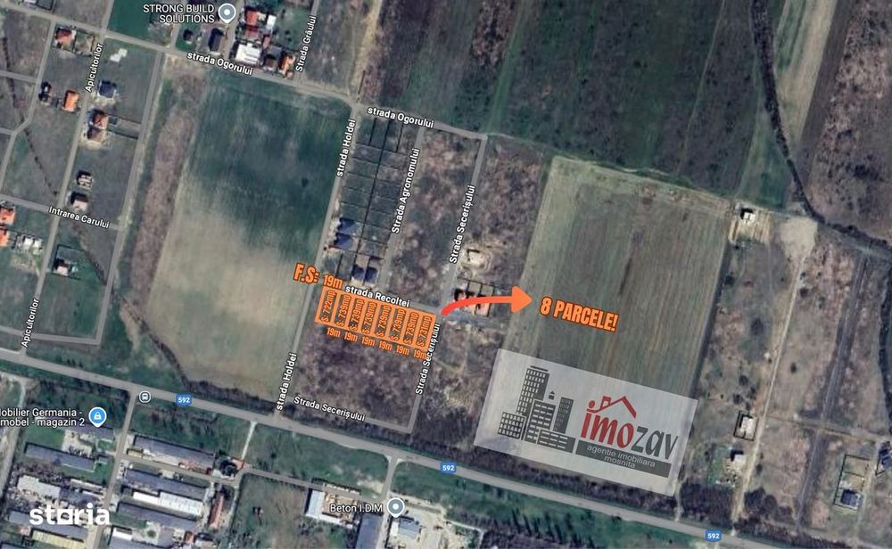 8 Parcele de teren de vânzare – Strada Recoltei (5 vǎndute - 3 rămase)