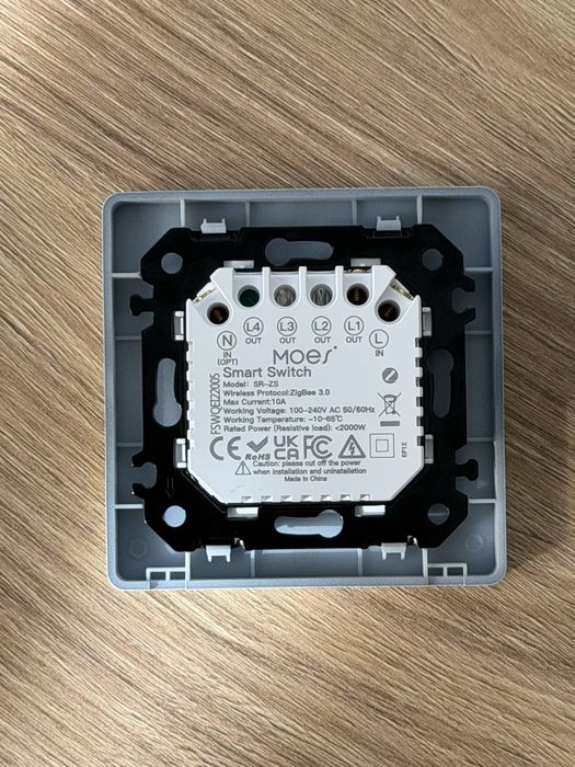 Умный выключатель MOES/Tuya  1-клавишный | Zigbee | Белый
