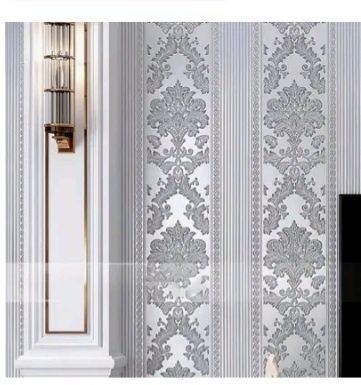 Обои  серебристые 3д рисунок,виниловые 5500т