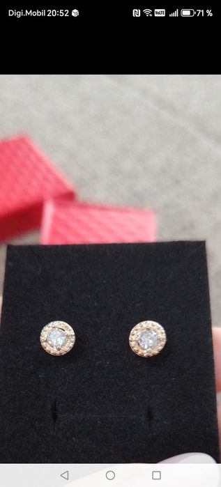 Cercei superbi argint cu zirconii albe