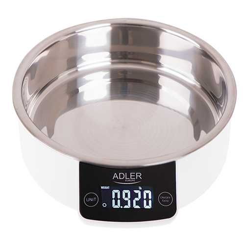 Cantar de bucatarie Adler AD 3166, bol inox, capacitate 5 kg