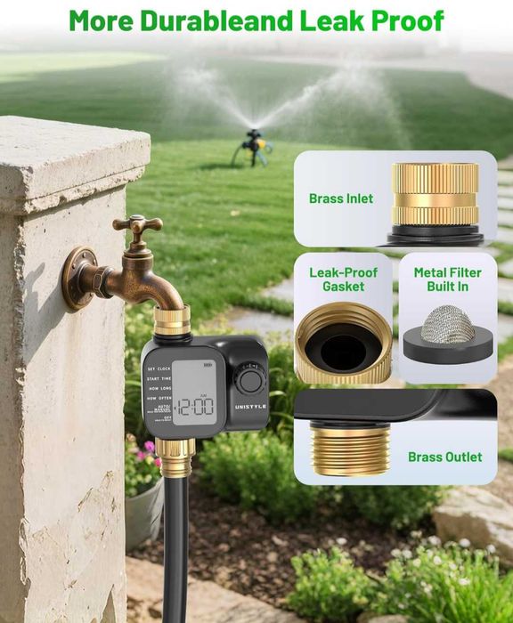 WiFi таймер за напояване месингови входове  изходи за градински маркуч