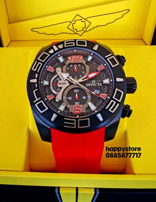INVICTA Pro Diver Red black dial 50 mm, Инвикта нов ръчен часовник