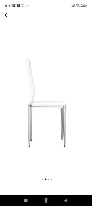 Бял стол еко кожа 6 броя