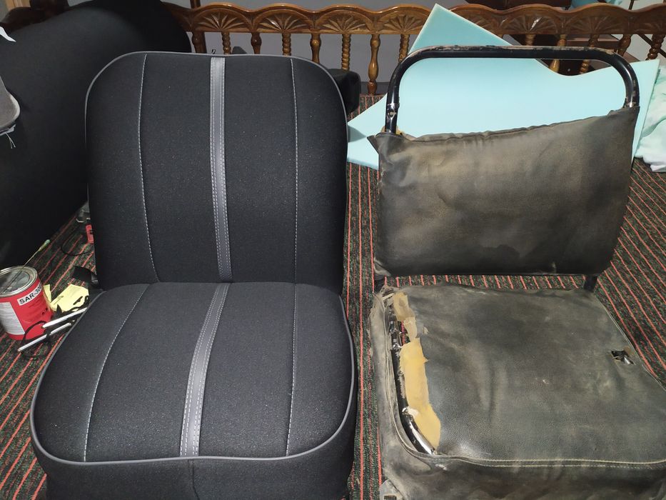 Реставрация сиденья чехол линолеум мастерский