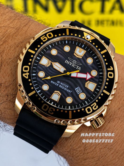 INVICTA Abyss black/gold 48 mm, Инвикта нов мъжки часовник