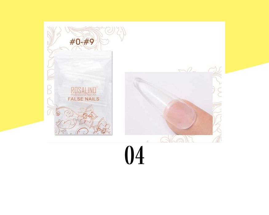 Прозрачни изкуствени нокти и удължители за нокти ROSALIND - 120 броя