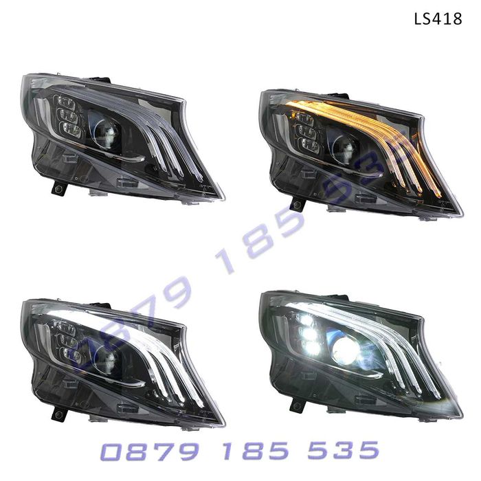 Тунинг LED фарове Mercedes V Class Vito халогенни мерцедес вито в клас